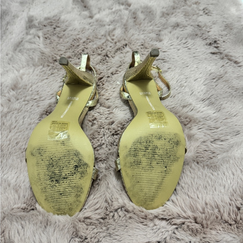 French Connection Tessa 3” Gold Heels - Picture 5 of 6